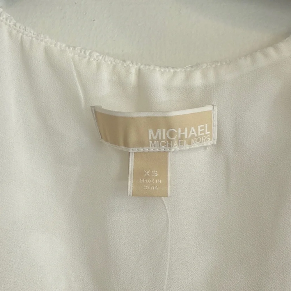 Michael Kors White Sheer Long Sleeve Blouse NWT Size:XS - Picture 2 of 3